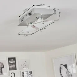 Plafonnier Liestal LED Nickel mat, 2 lumières