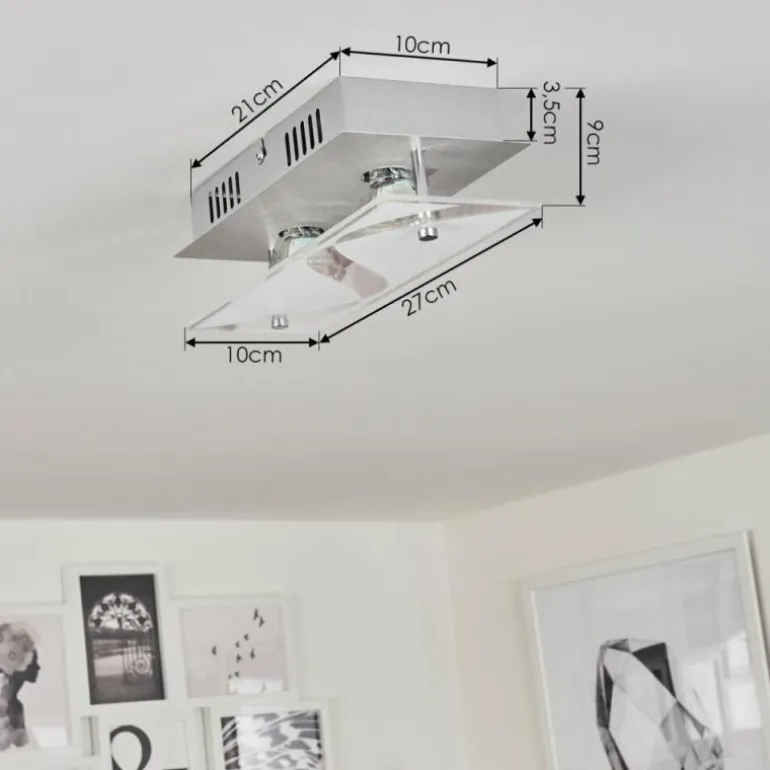 Plafonnier Liestal LED Nickel mat, 2 lumières
