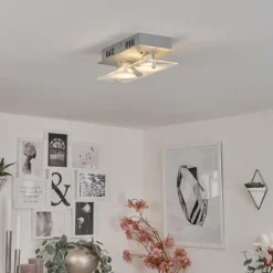 Plafonnier Liestal LED Nickel mat, 2 lumières