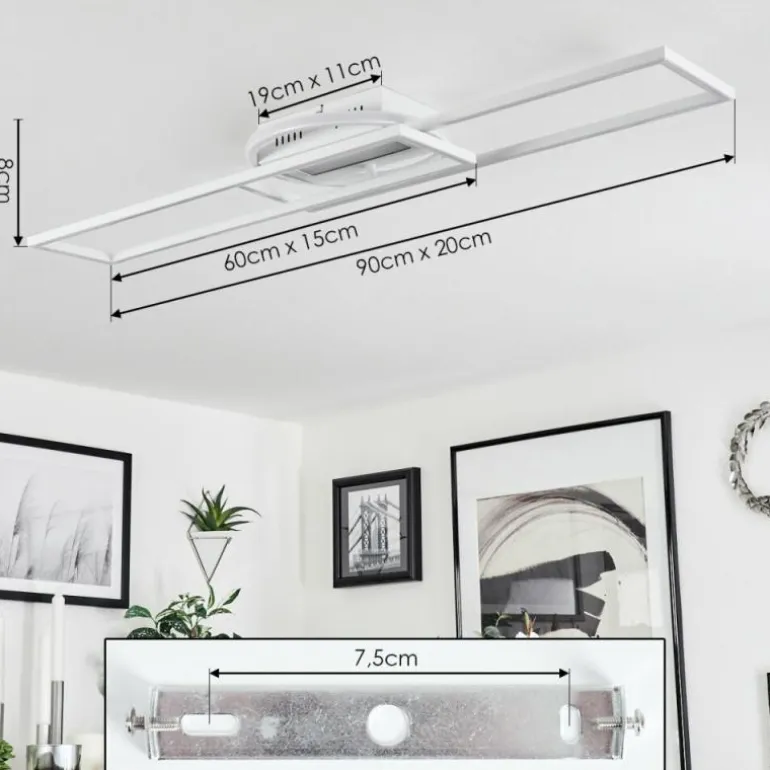 Plafonnier Lillavois LED Blanc, 1 lumière, Télécommandes