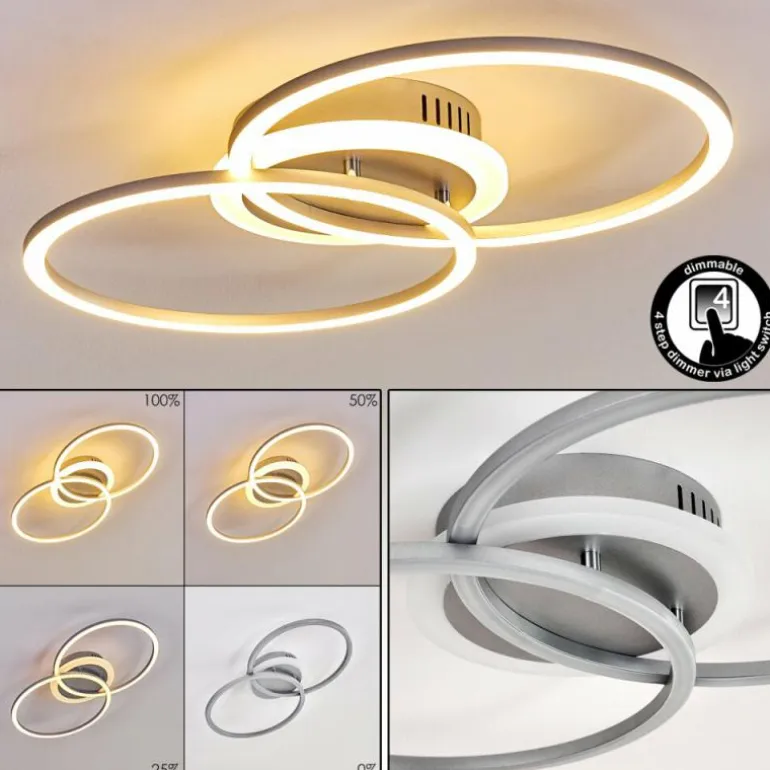 Plafonnier Lithgow LED Argenté, 1 lumière