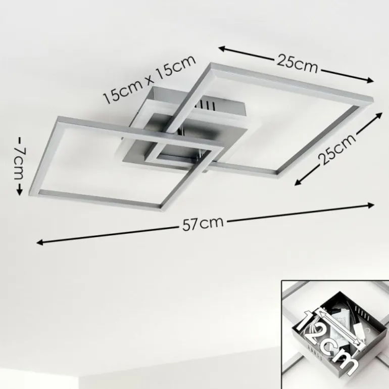 Plafonnier Lithgow LED Argenté, 1 lumière