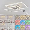Plafonnier Lithgow LED Argenté, 2 lumières, Télécommandes, Changeur de couleurs