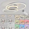 Plafonnier Lithgow LED Argenté, 2 lumières, Télécommandes, Changeur de couleurs