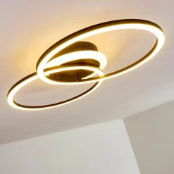 Plafonnier Lithgow LED Noir, 1 lumière