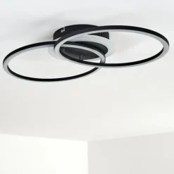 Plafonnier Lithgow LED Noir, 1 lumière
