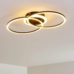 Plafonnier Lithgow LED Noir, 1 lumière