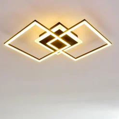 Plafonnier Lithgow LED Noir, 1 lumière