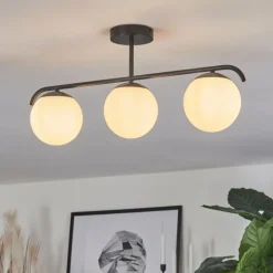 Plafonnier Litoral Noir, 3 lumières