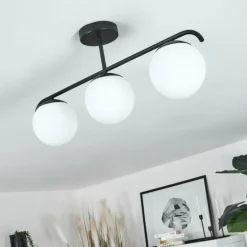 Plafonnier Litoral Noir, 3 lumières