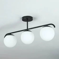 Plafonnier Litoral Noir, 3 lumières