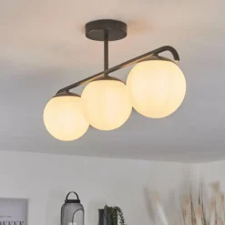Plafonnier Litoral Noir, 3 lumières