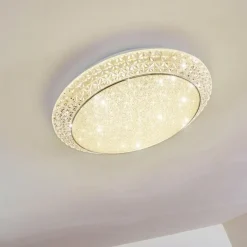Plafonnier Litto LED Blanc, 1 lumière, Télécommandes