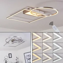 Plafonnier Loftheim LED Chrome, Nickel mat, 1 lumière