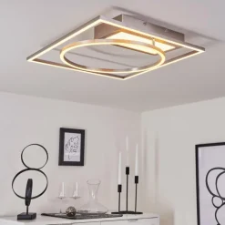 Plafonnier Loftheim LED Chrome, Nickel mat, 1 lumière