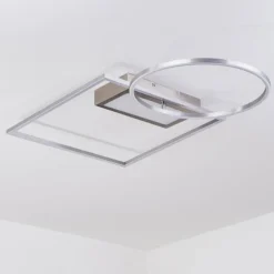 Plafonnier Loftheim LED Chrome, Nickel mat, 1 lumière