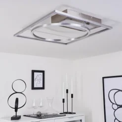 Plafonnier Loftheim LED Chrome, Nickel mat, 1 lumière