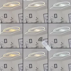 Plafonnier Loftheim LED Chrome, Blanc, 1 lumière