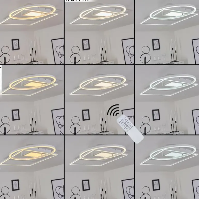 Plafonnier Loftheim LED Chrome, Blanc, 1 lumière
