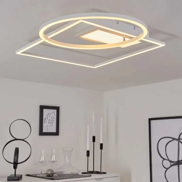 Plafonnier Loftheim LED Chrome, Blanc, 1 lumière