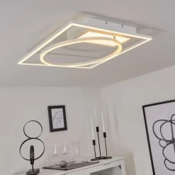 Plafonnier Loftheim LED Chrome, Blanc, 1 lumière