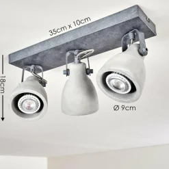 Plafonnier Lomma Gris, 3 lumières