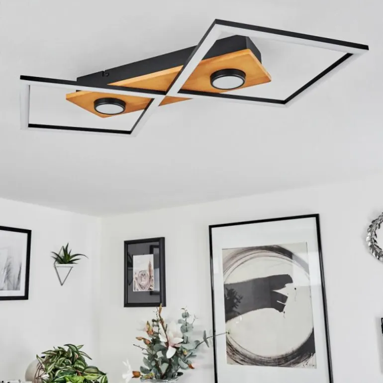 Plafonnier Lomnion LED Écru, Noir, 1 lumière