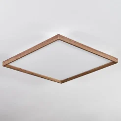 Plafonnier Longvic LED Brun, Couleur bois, Noir, 1 lumière