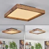 Plafonnier Longvic LED Brun, Couleur bois, Noir, 1 lumière