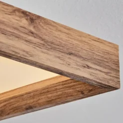 Plafonnier Longvic LED Couleur bois, Noir, 1 lumière