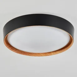 Plafonnier Louea LED Brun, Couleur bois, Noir, 1 lumière