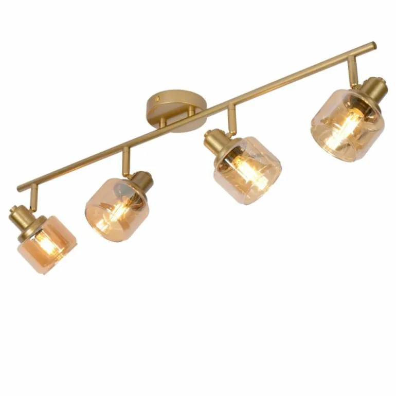 Plafonnier Lucide BJORN Or, Laiton, 4 lumières