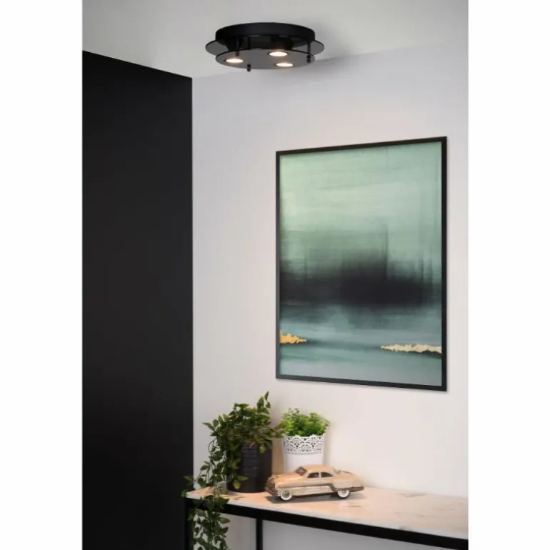 Plafonnier Lucide OKNO Noir, 3 lumières