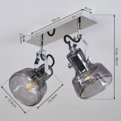 Plafonnier Lulea Chrome, 2 lumières