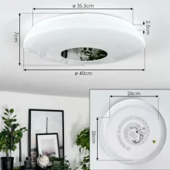 Plafonnier Lumsden LED Blanc, 1 lumière, Détecteur de mouvement