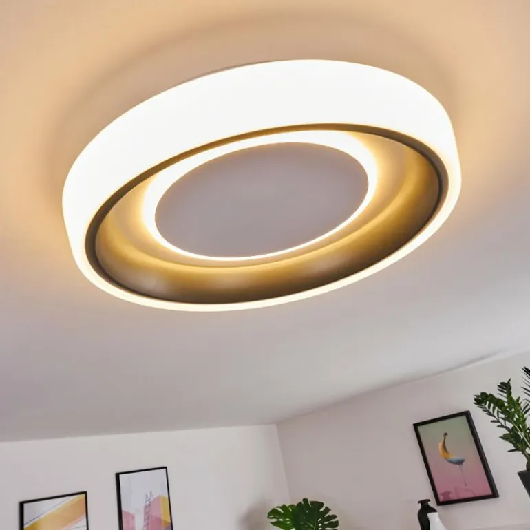 Plafonnier Mackay LED Anthracite, Blanc, 1 lumière
