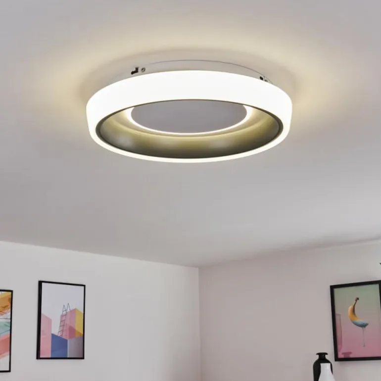 Plafonnier Mackay LED Anthracite, Blanc, 1 lumière