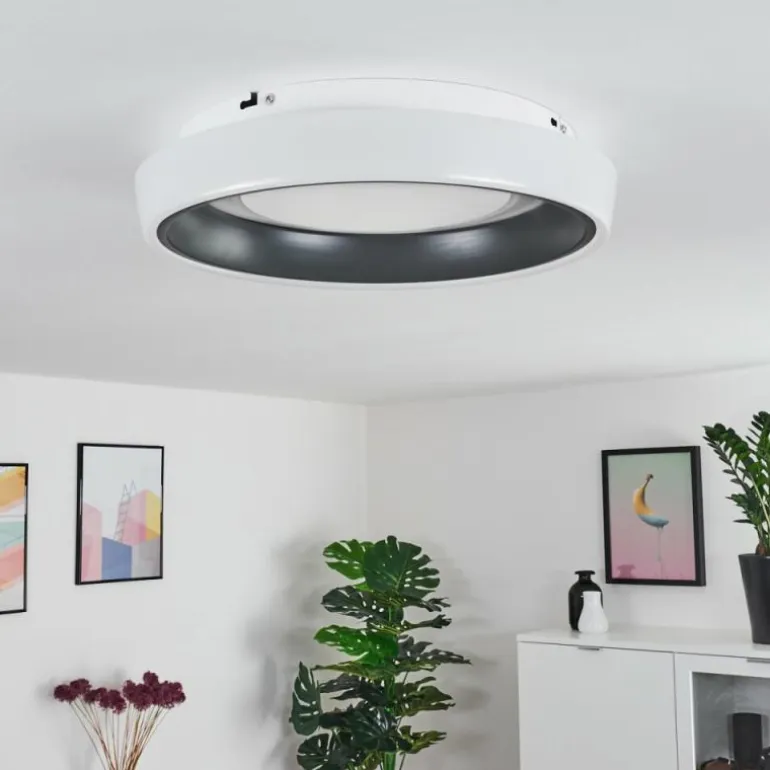 Plafonnier Mackay LED Anthracite, Blanc, 1 lumière