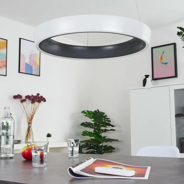 Plafonnier Mackay LED Anthracite, Blanc, 1 lumière, Télécommandes
