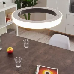 Plafonnier Mackay LED Anthracite, Blanc, 1 lumière, Télécommandes