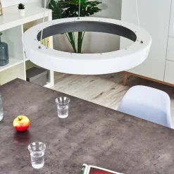 Plafonnier Mackay LED Anthracite, Blanc, 1 lumière, Télécommandes