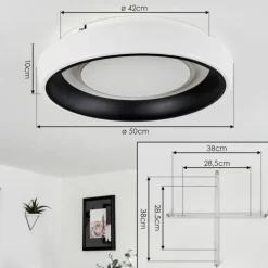 Plafonnier Mackay LED Blanc, 1 lumière, Télécommandes