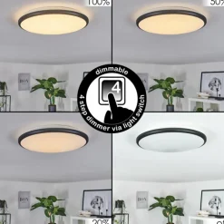 Plafonnier Magdala LED Noir, Blanc, 1 lumière