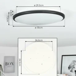 Plafonnier Magdala LED Noir, Blanc, 1 lumière