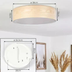 Plafonnier Magdalena Écru, Blanc, 2 lumières