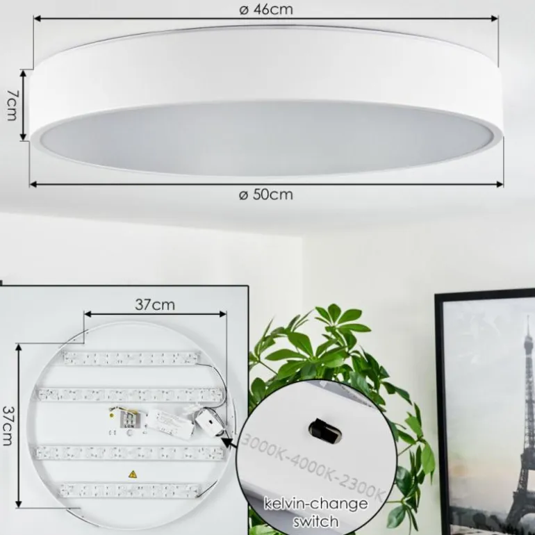 Plafonnier Maho LED Blanc, 1 lumière