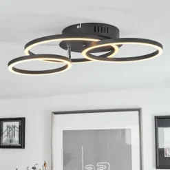 Plafonnier Malanie LED Noir, 1 lumière
