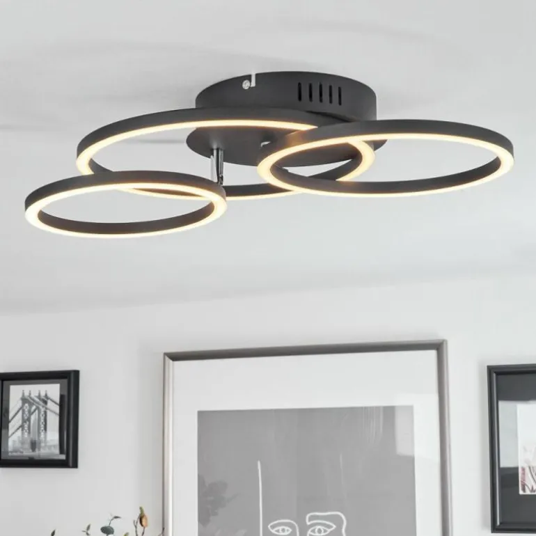 Plafonnier Malanie LED Noir, 1 lumière