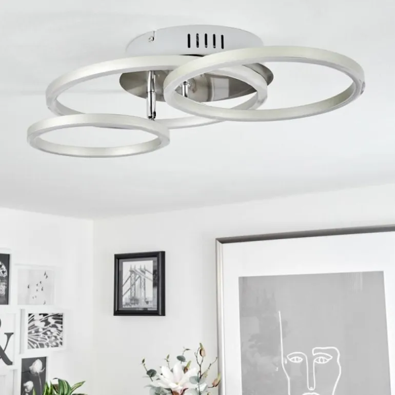 Plafonnier Malanje LED Nickel mat, 3 lumières
