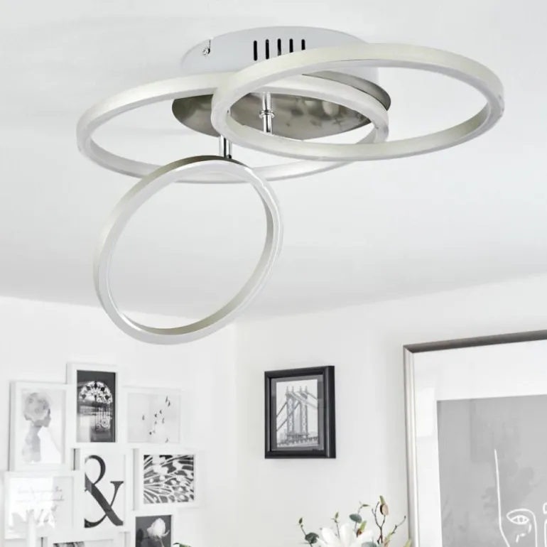 Plafonnier Malanje LED Nickel mat, 3 lumières
